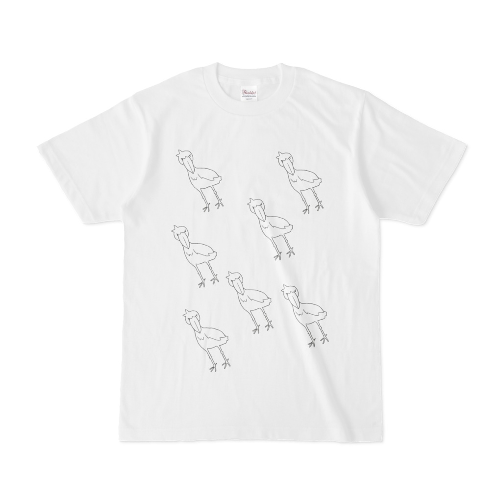 ハシビロコウがなんかいっぱいいるTシャツ