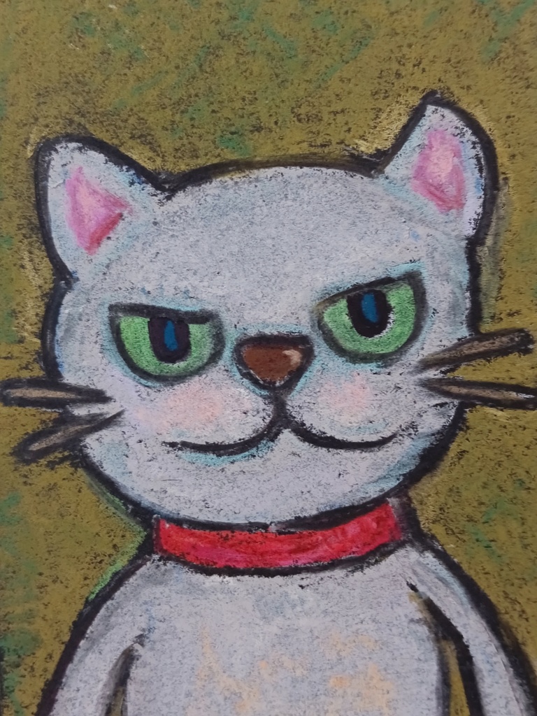 【原画】猫のパステル画