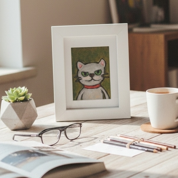 【原画】猫のパステル画