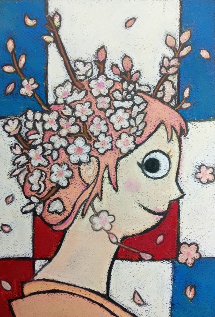 【印刷版】春を彩るパステル画ポストカード3枚セット(桜・桃・プリンセス)