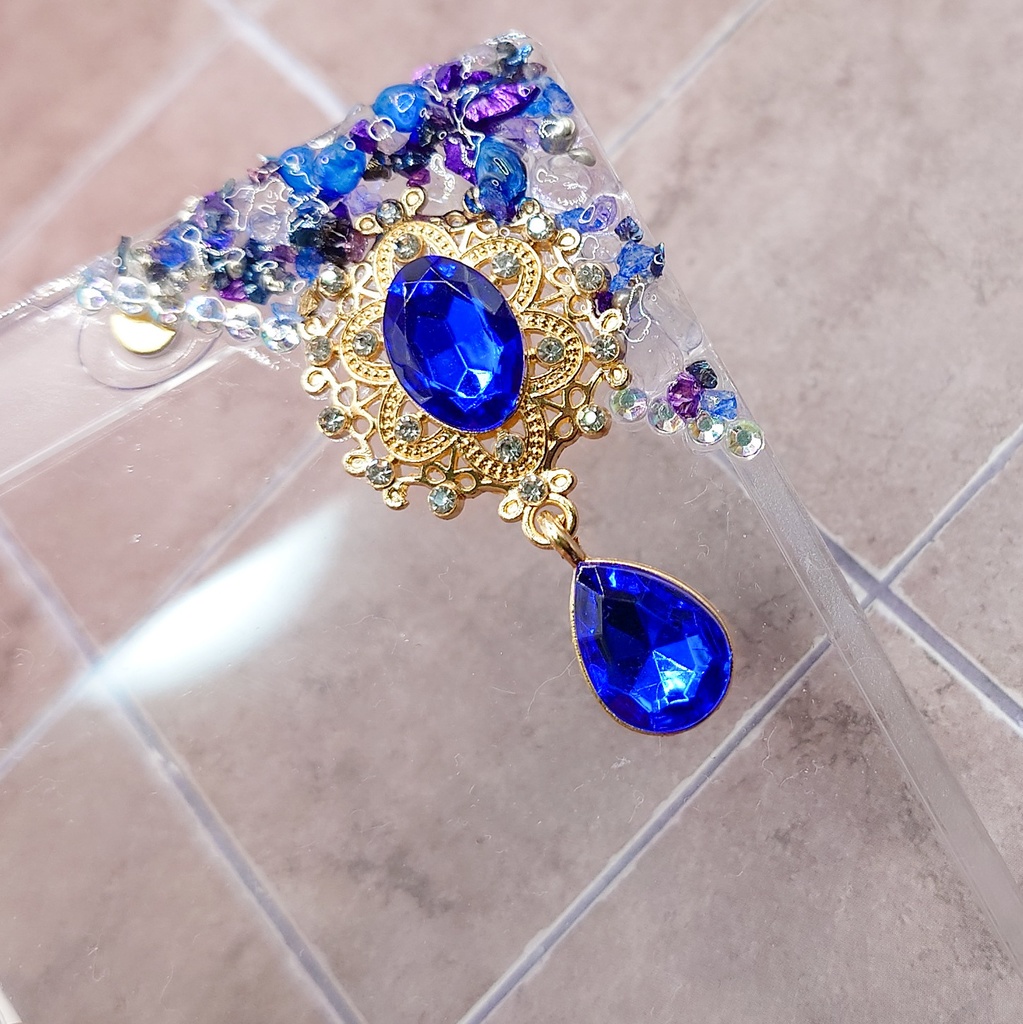 【在庫限り】宝石みたいなクラッシュストーンのデコトレカケース No.2