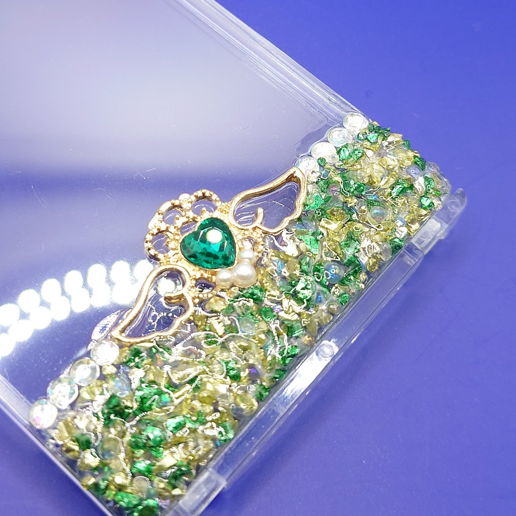 【在庫限り】宝石みたいなクラッシュストーンのデコトレカケース No.3