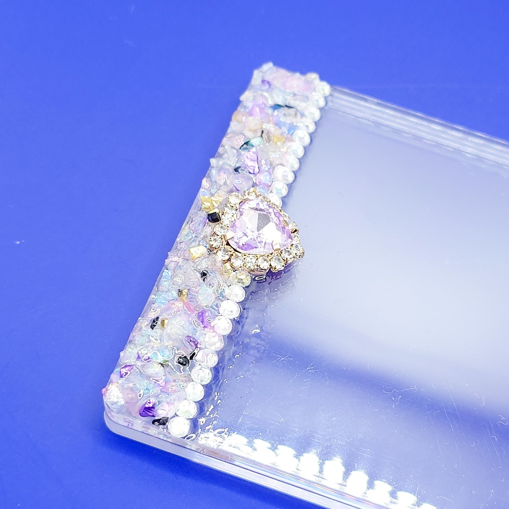 【在庫限り】宝石みたいなクラッシュストーンのデコトレカケース No.4