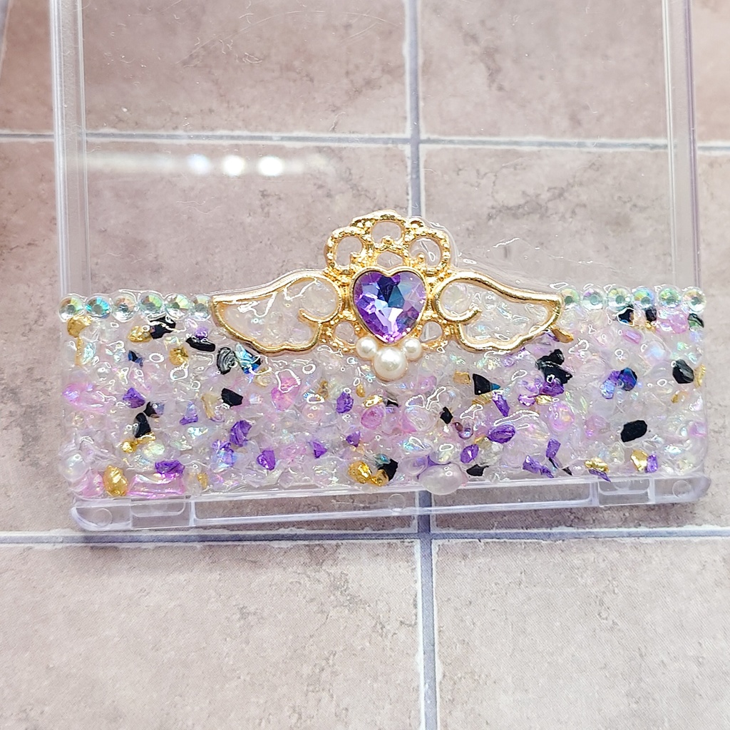 【在庫限り】宝石みたいなクラッシュストーンのデコトレカケース No.4