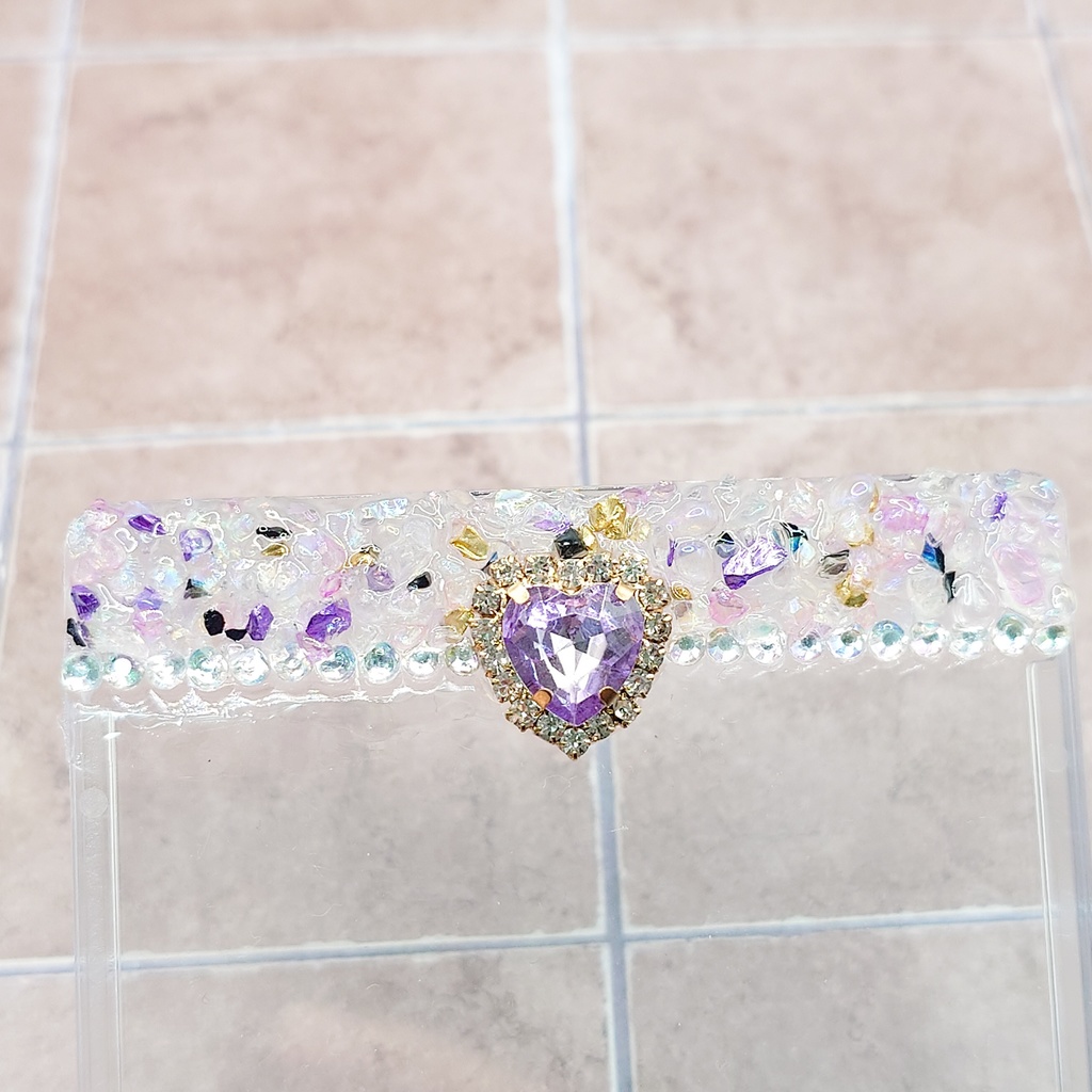 【在庫限り】宝石みたいなクラッシュストーンのデコトレカケース No.4