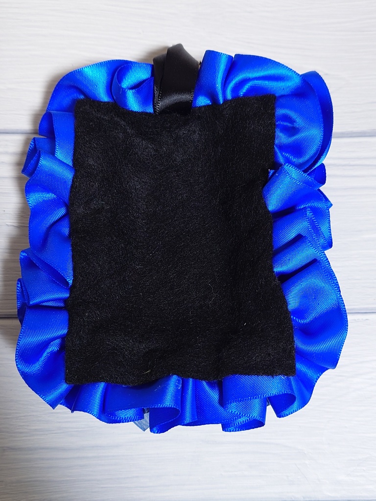 【現品限り】青×黒 お花のデコ硬質ケース B8サイズ