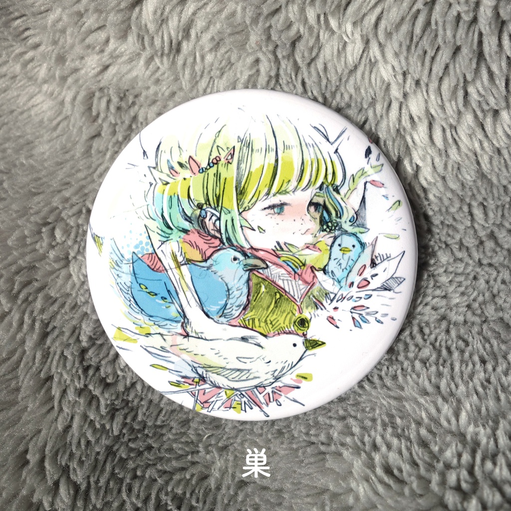 キャベツ・にんじんとイラスト缶バッジ