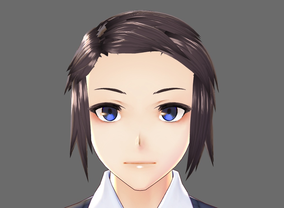vroidヘアプリセット もみあげ七三