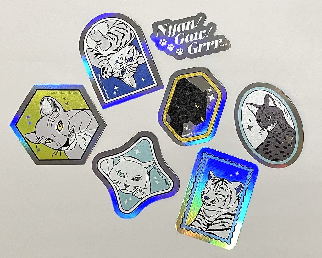 COMITIA155 ステッカー7種セット Nyan! Gaw! Grrr…