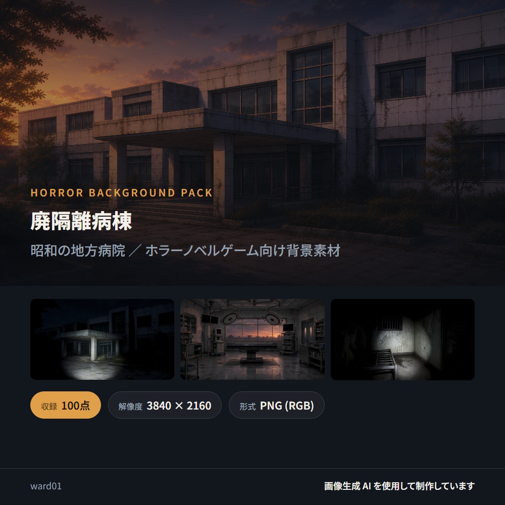 【背景素材】廃隔離病棟 ／ 昭和の地方病院 全100点 4K