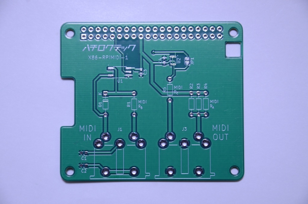 Raspberry Pi用MIDIインターフェース基板 X86-RPIMIDI-1