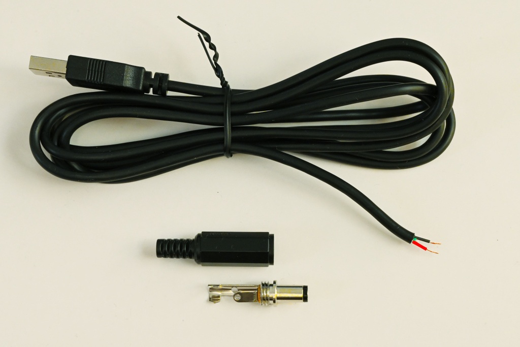 USB-DC変換ケーブル1.8m(キット、完成品)