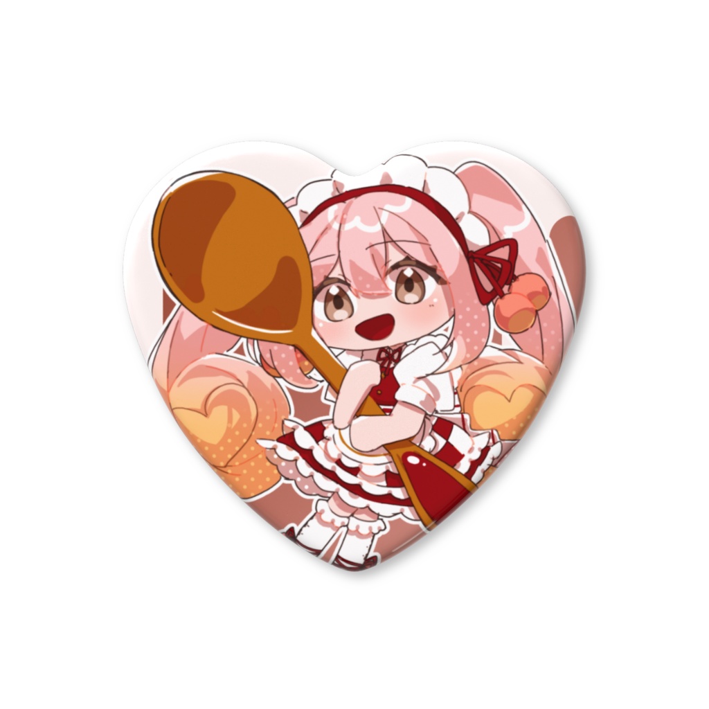 【UTA声喫茶+】薙桃愛ハート型缶バッジ(デフォルメ)