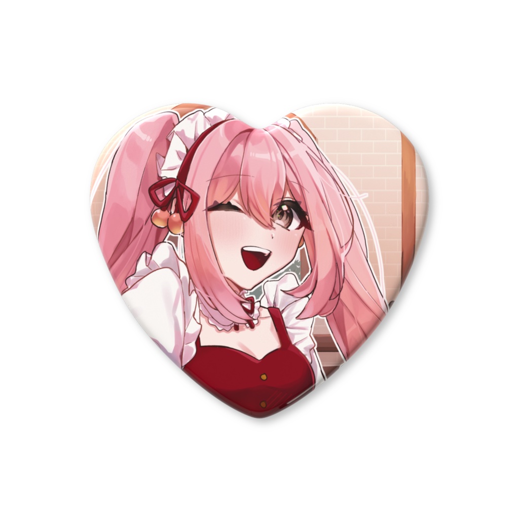 【UTA声喫茶+】薙桃愛ハート型缶バッジ(キービジュアル)