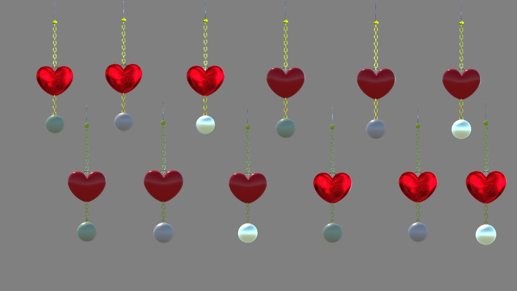 【無料】Heart Earring ハートと真珠のイヤリング