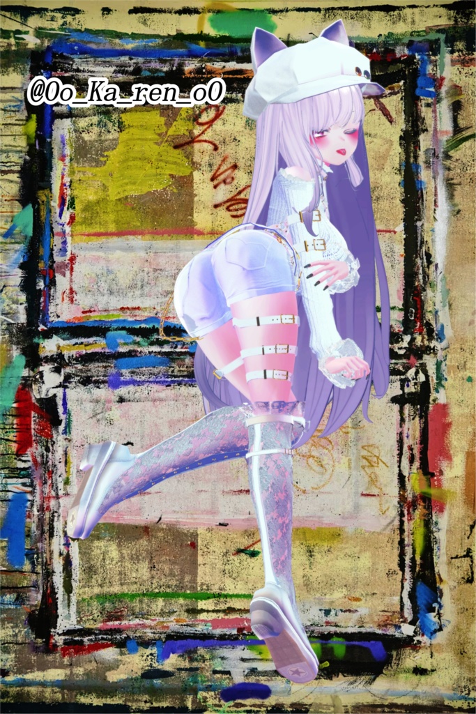 【複数アバター対応】黒猫白猫ゴスパンクセット