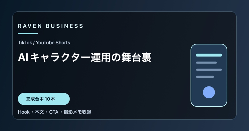 TikTok・YouTube Shorts台本10本｜AIキャラクター運用の舞台裏