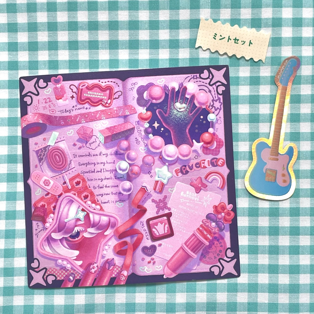 イラストカード＆ステッカー ‪꒰ ミントセット ꒱