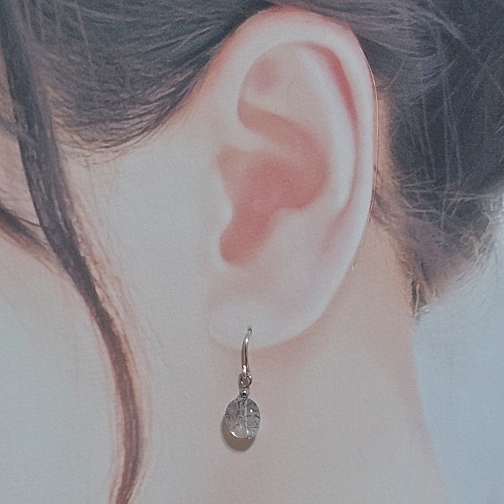 ピアス ブラックルチルクォーツ