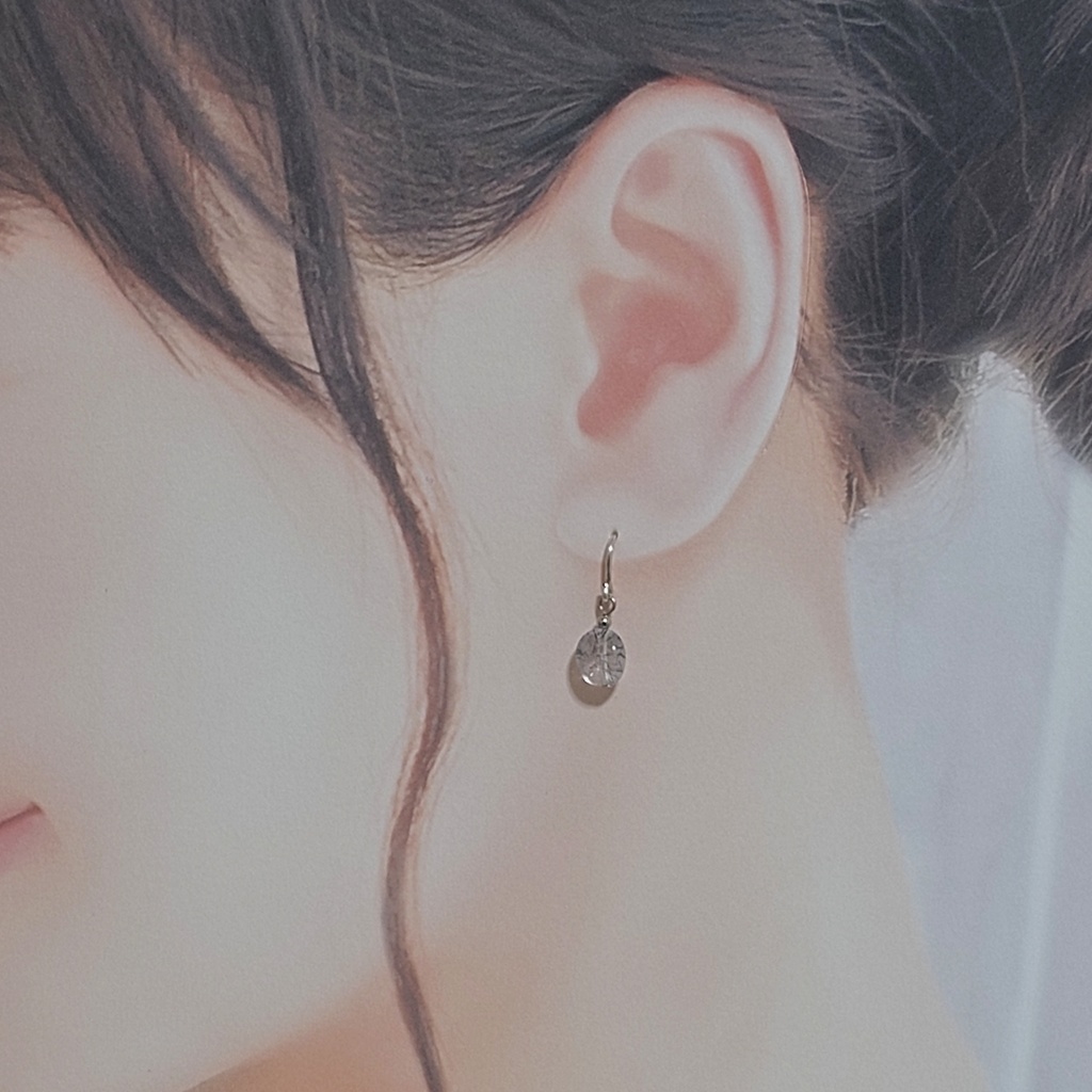 ピアス ブラックルチルクォーツ