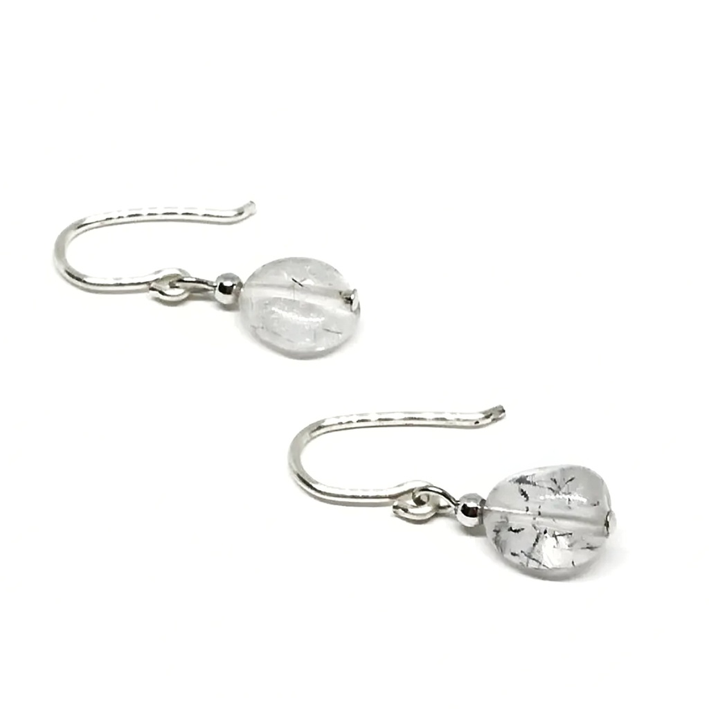 ピアス ブラックルチルクォーツ