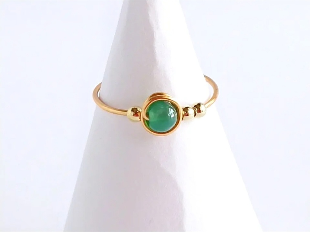リング 瑪瑙(グリーン)