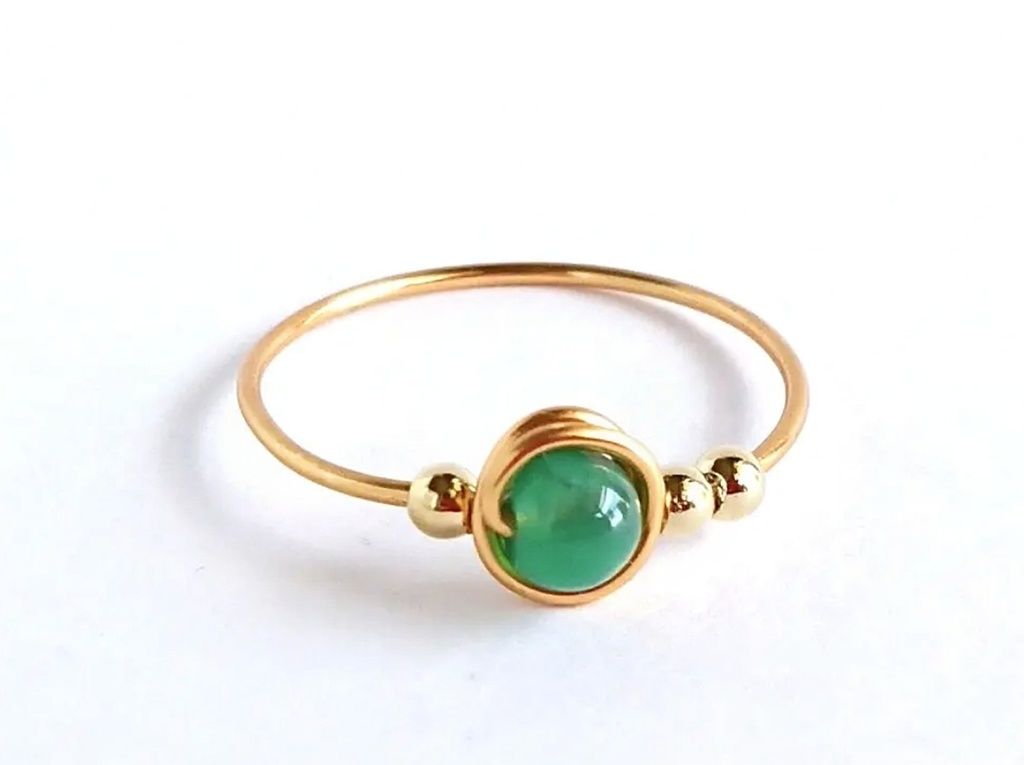 リング 瑪瑙(グリーン)