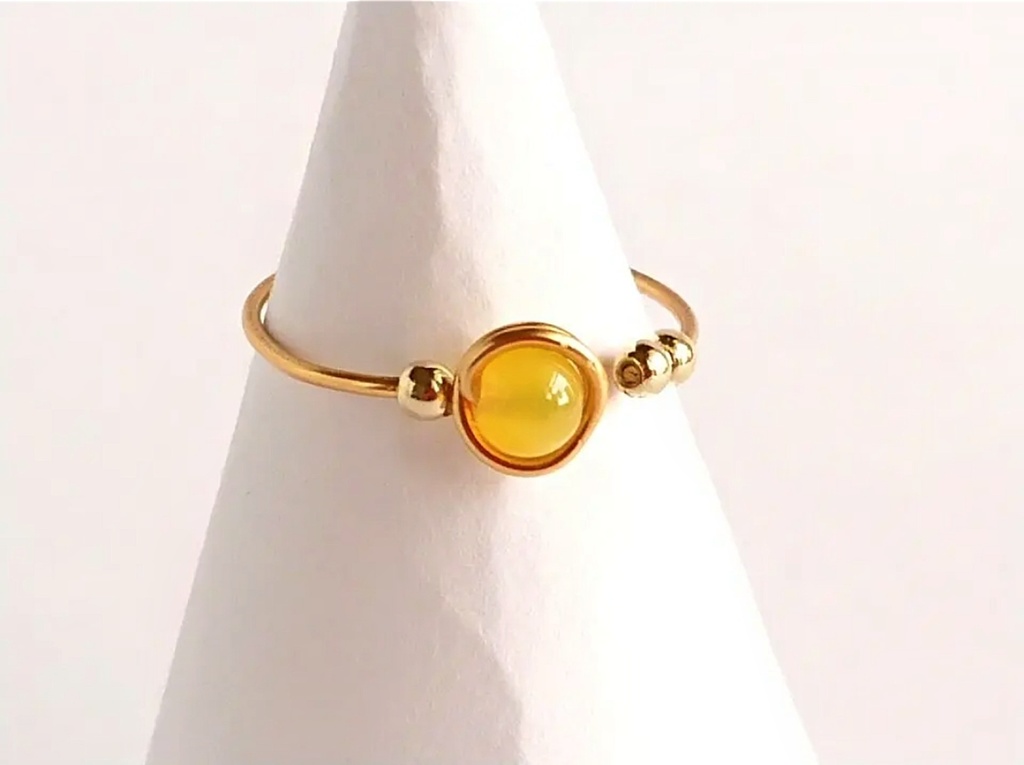 リング 瑪瑙(イエロー)