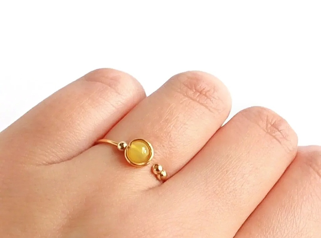 リング 瑪瑙(イエロー)