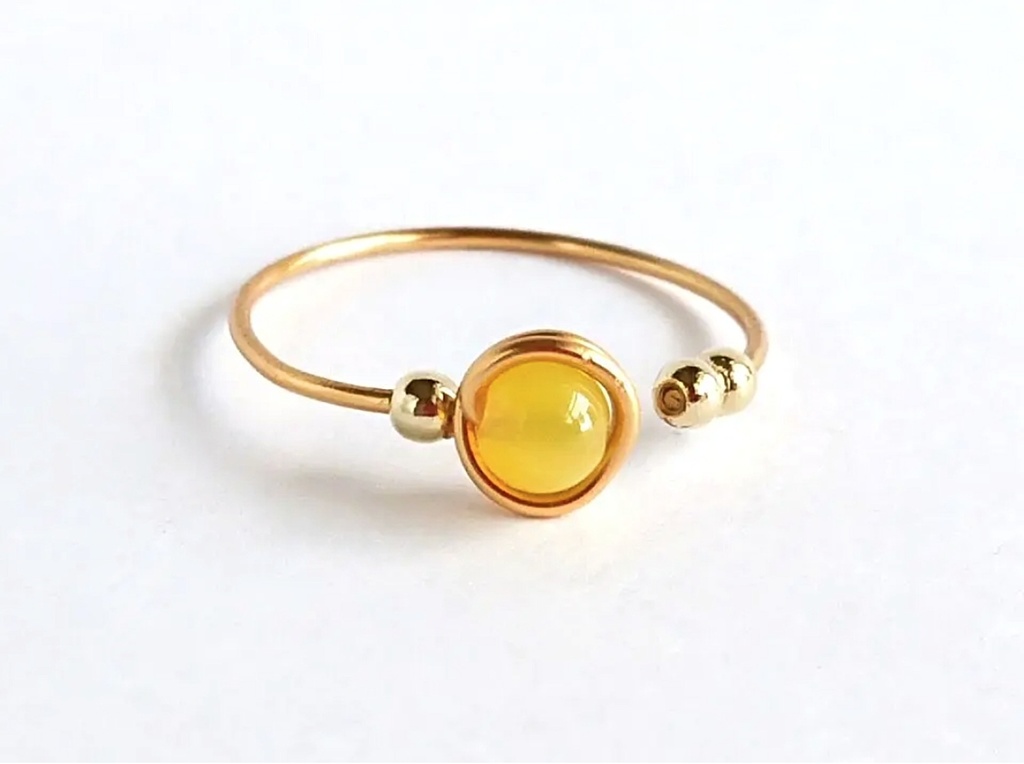 リング 瑪瑙(イエロー)