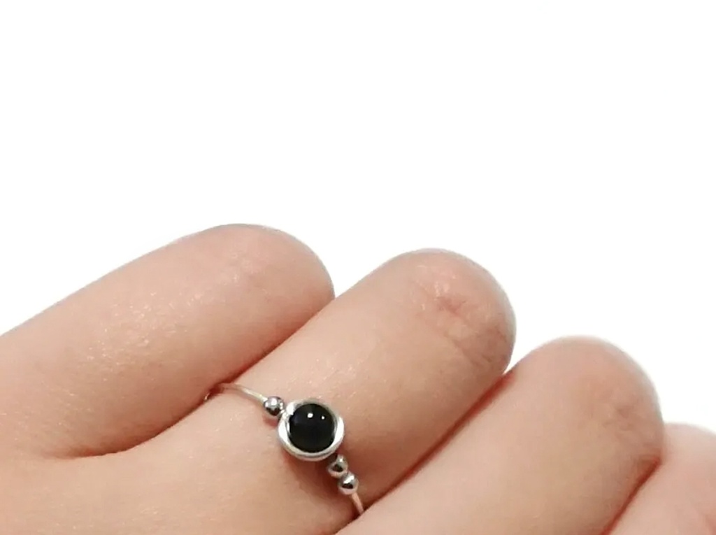 リング 瑪瑙(ブラック)