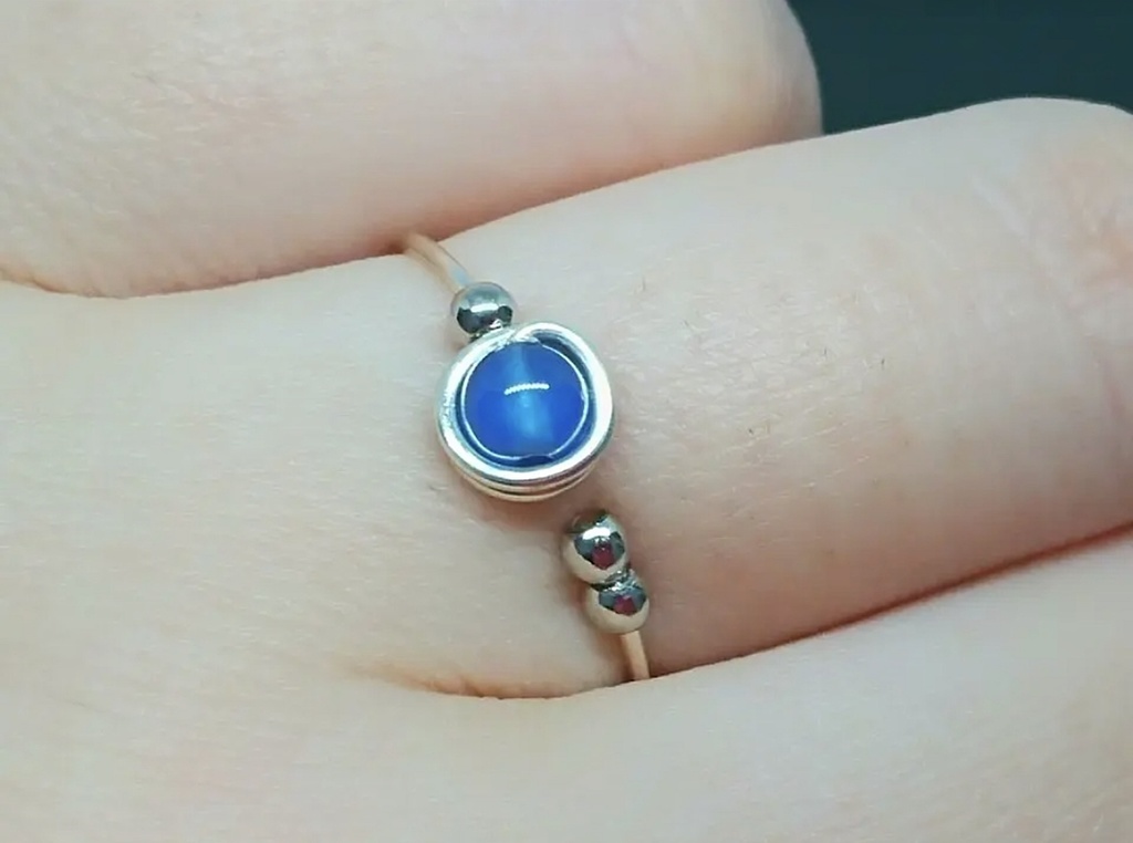 リング 瑪瑙(ブルー)