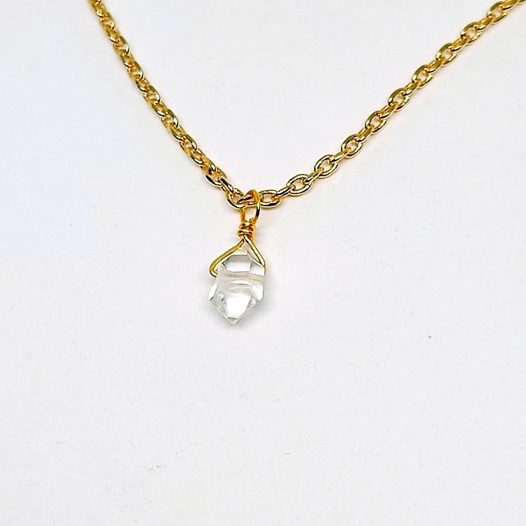 一粒 ネックレス ハーキマーダイヤモンド