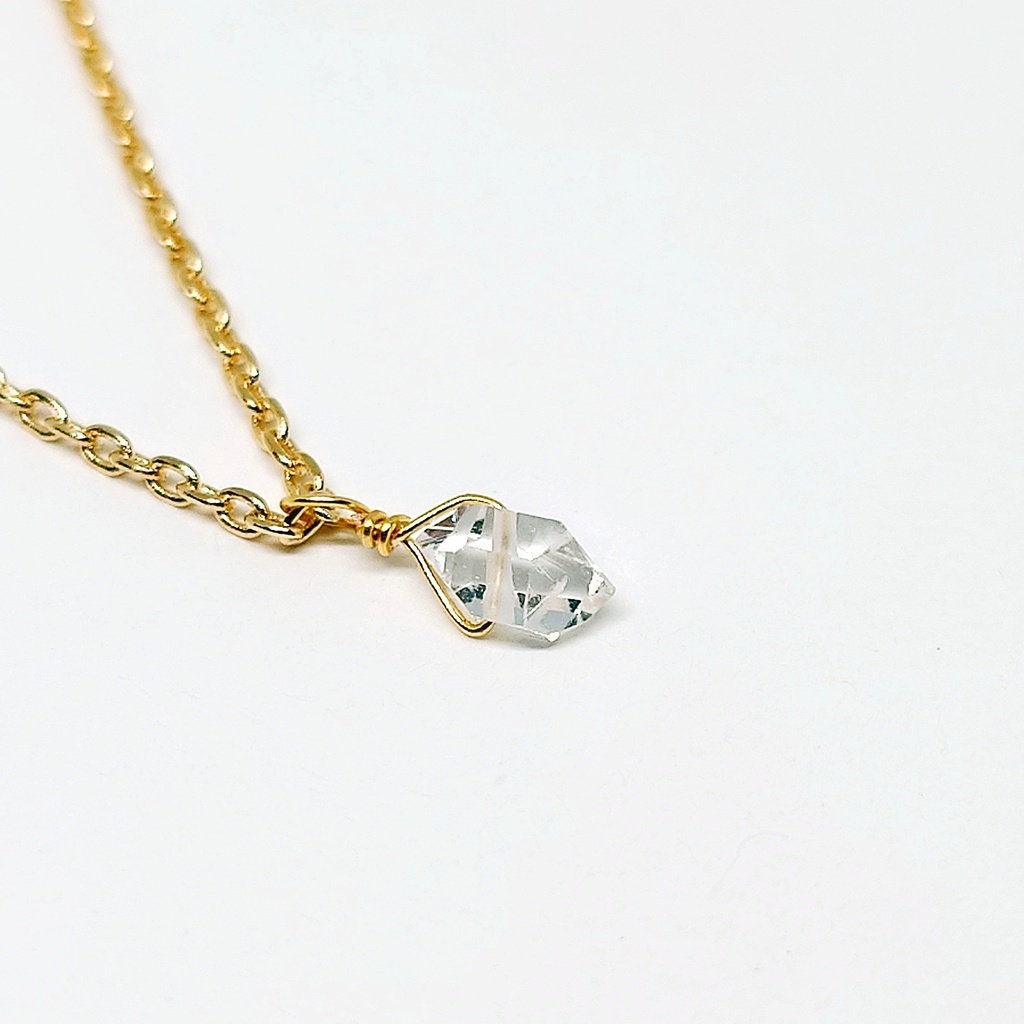 一粒 ネックレス ハーキマーダイヤモンド