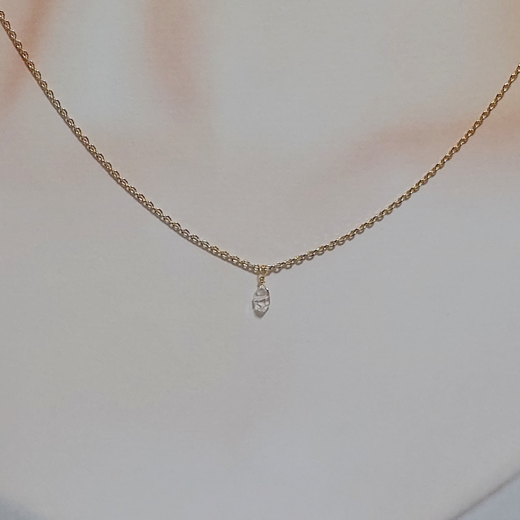 一粒 ネックレス ハーキマーダイヤモンド