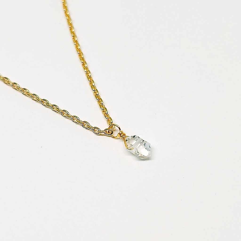 一粒 ネックレス ハーキマーダイヤモンド