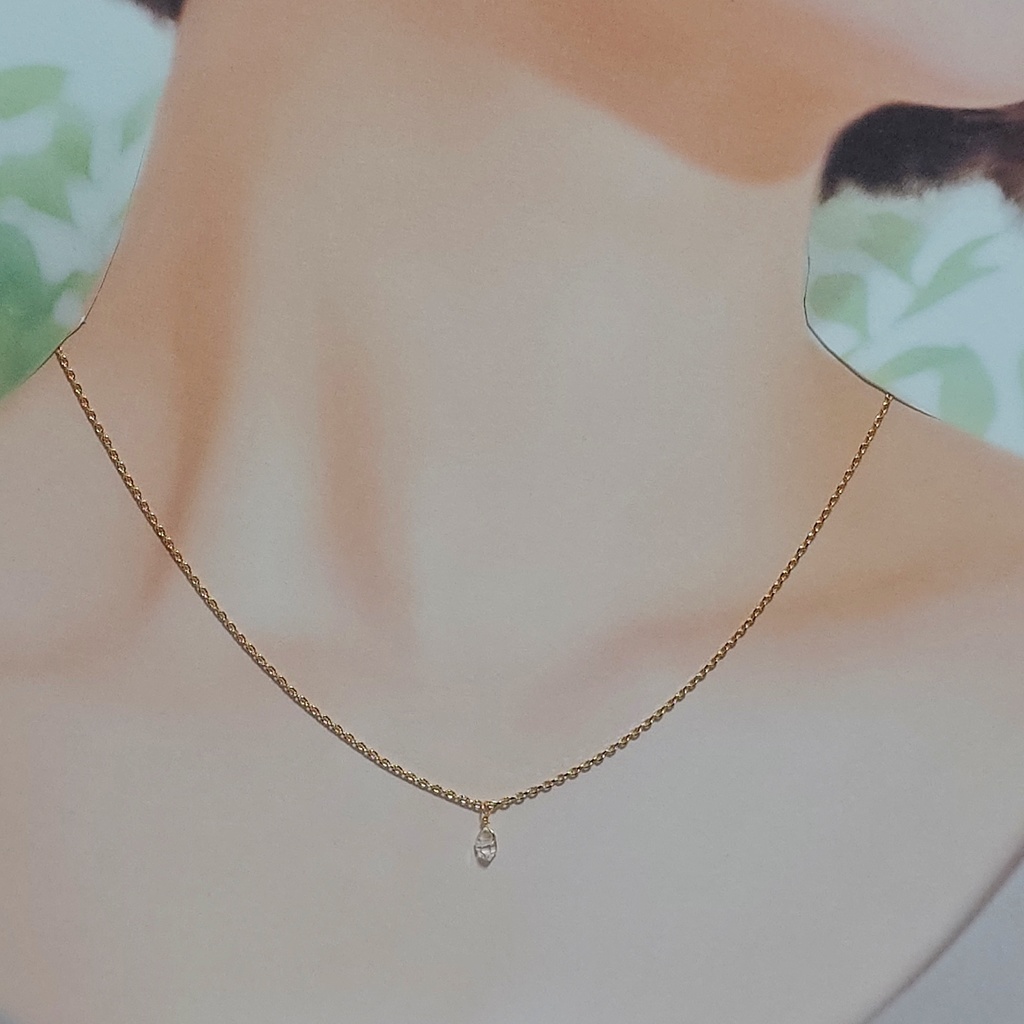 一粒 ネックレス ハーキマーダイヤモンド