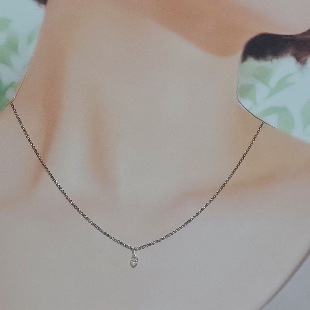 一粒ネックレス ハーキマーダイヤモンド