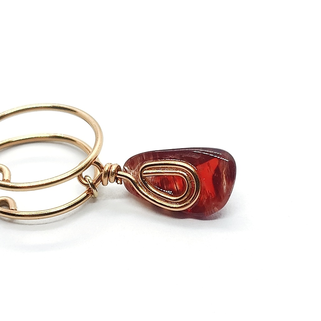 イヤーカフ レッドアンデシン 真紅の一粒