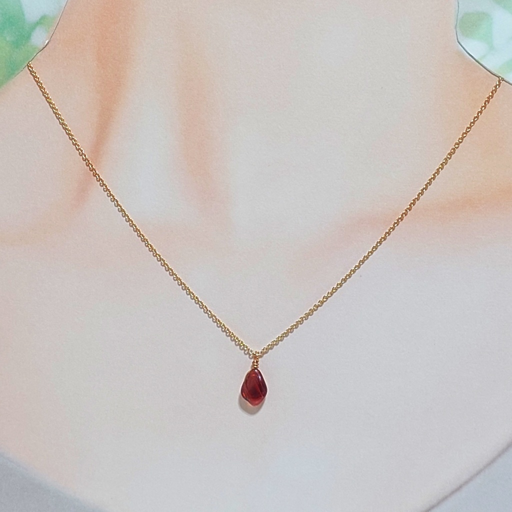 ネックレス レッドアンデシン 真紅の一粒