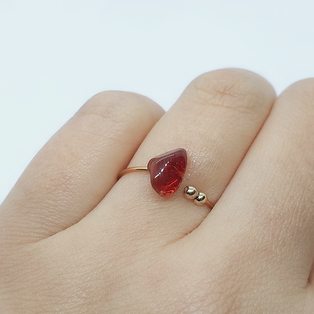 リング レッドアンデシン 真紅の一粒