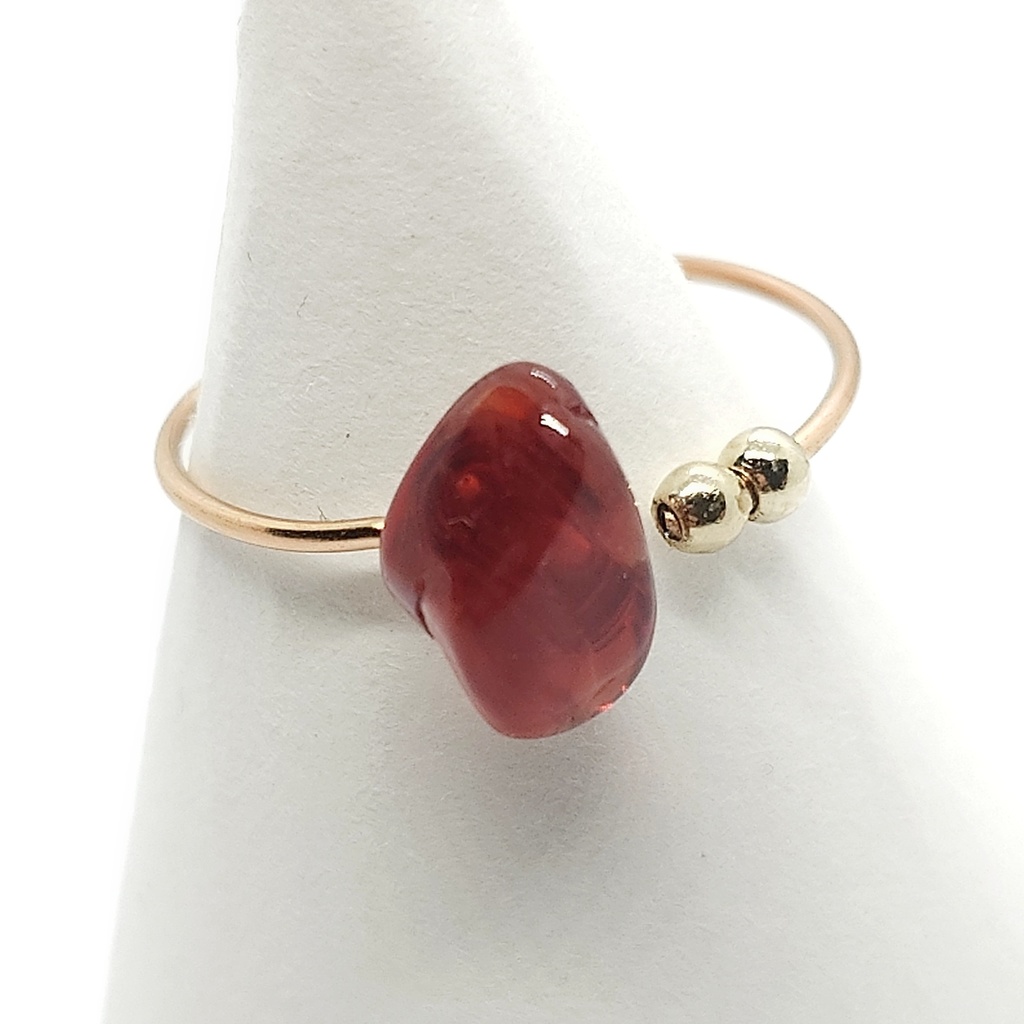 リング レッドアンデシン 真紅の一粒