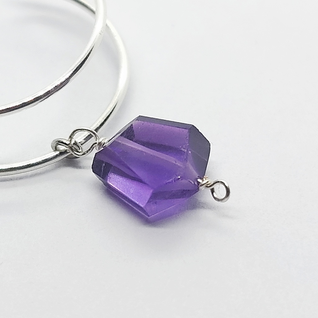 2way イヤーカフ アメジスト 葡萄色の雫