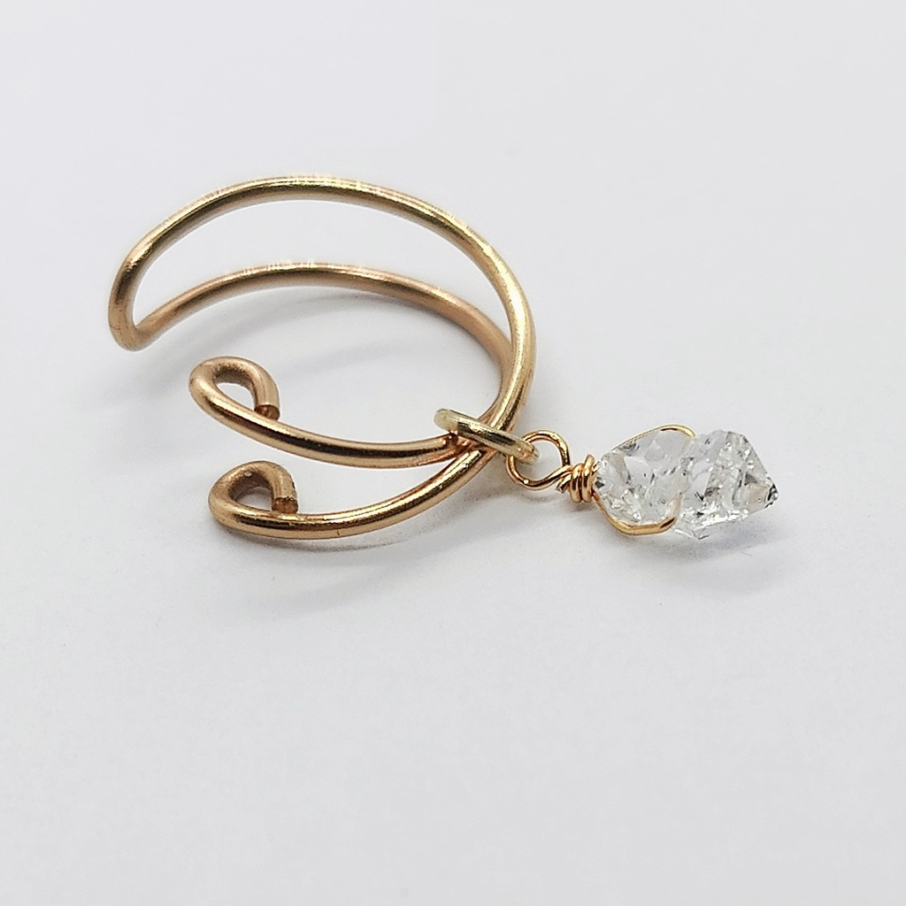 希少 イヤーカフ ハーキマーダイヤモンド 氷の欠片