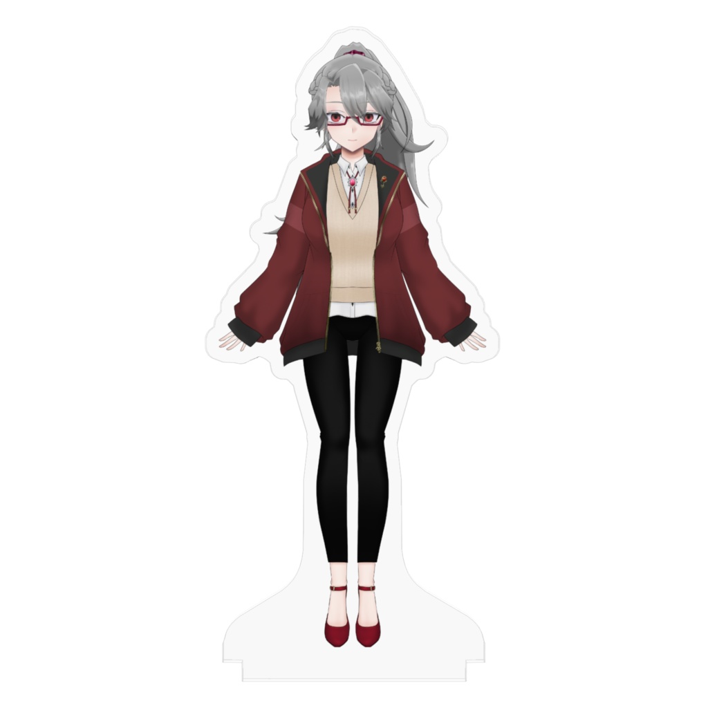 【現代風、パーカー+アンダーリムメガネver】女王ローザ アクリルスタンド