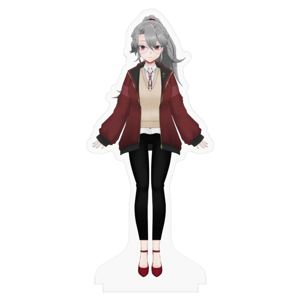 【現代風、パーカー+丸メガネver】女王ローザ アクリルスタンド