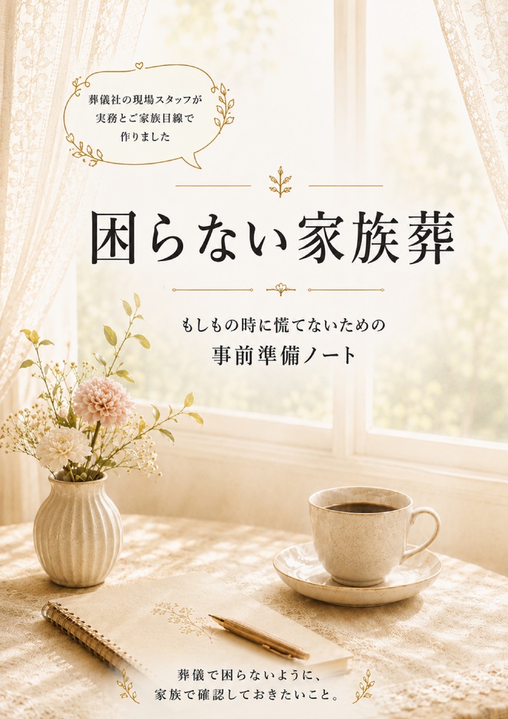 困らない家族葬|現役1級葬祭ディレクターが現場経験から作った事前準備ノート【PDF版】
