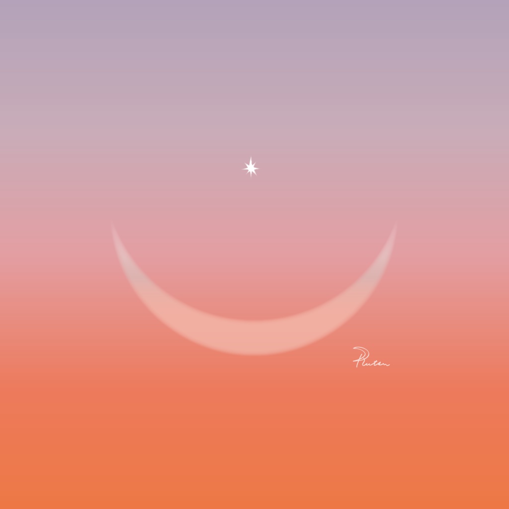 微笑む月、優しい時間<Smiling Moon, Gentle Time>/アートクロス