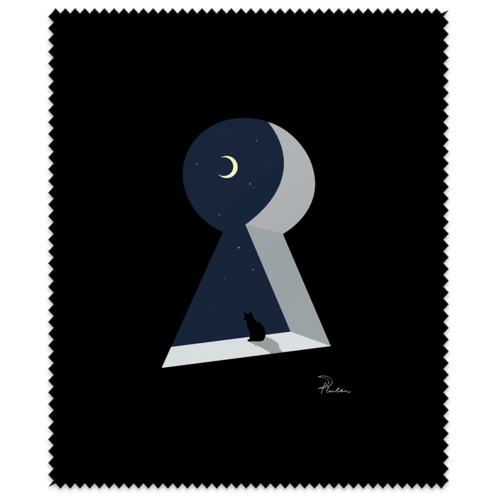 夜を覗く猫＜Through the Keyhole＞／ミニアートクロス