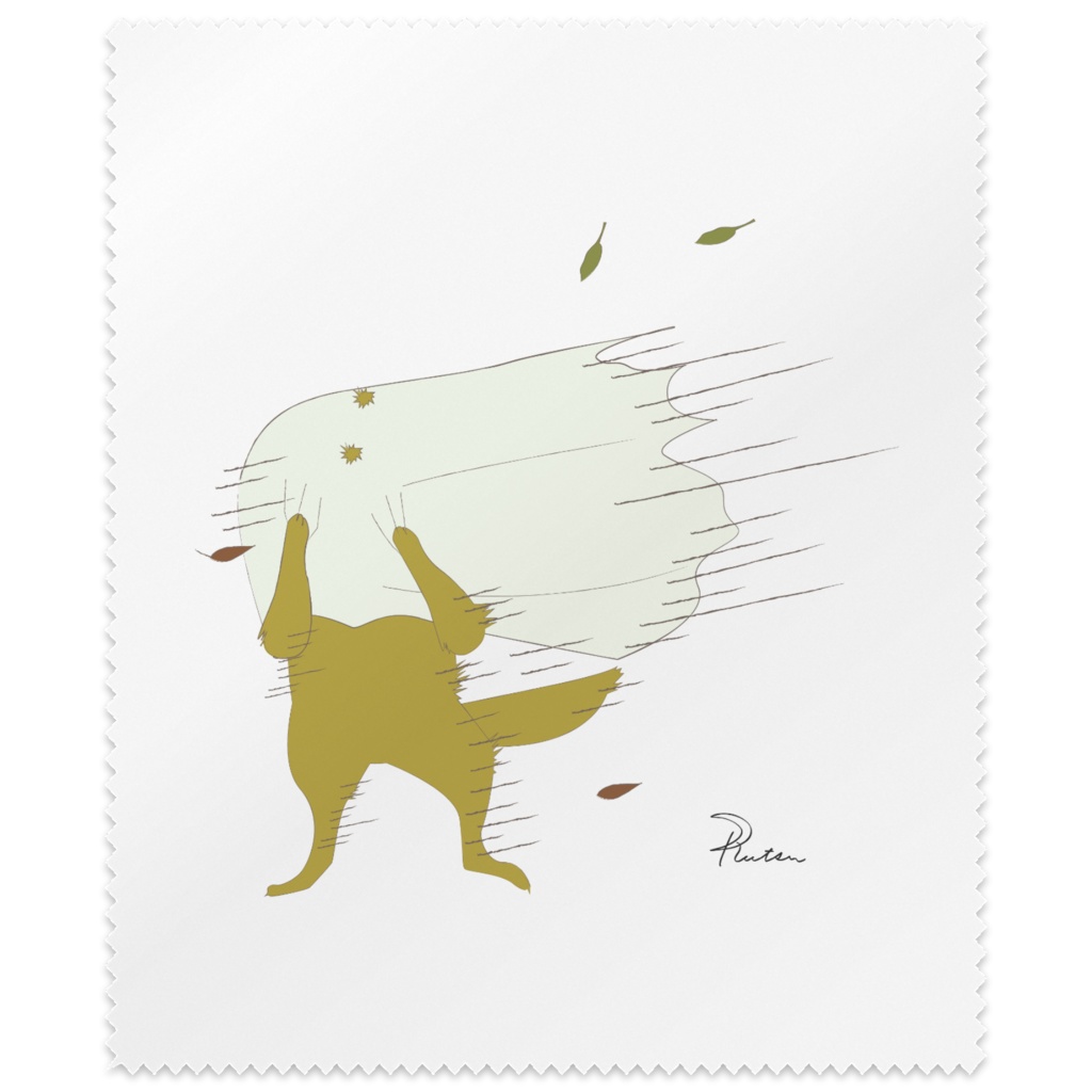 ゆうれい「強風注意」／ミニアートクロス